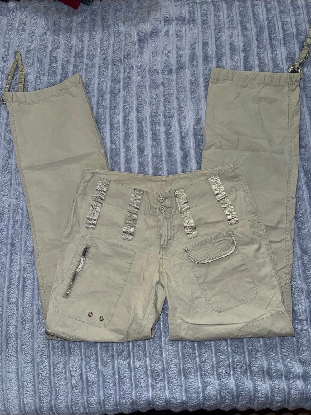 Y2K 725 Originals Utility Cargo Pants – Low-Rise Gorpcore Khaki